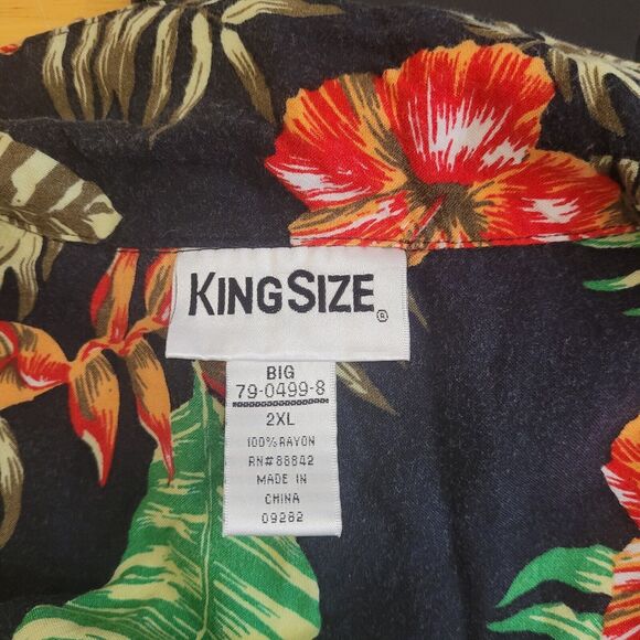King Size 2XL Short‎ Sleeve Button Up Hawaiian Big Shirt Casual Work Surf - Picture 3 of 10